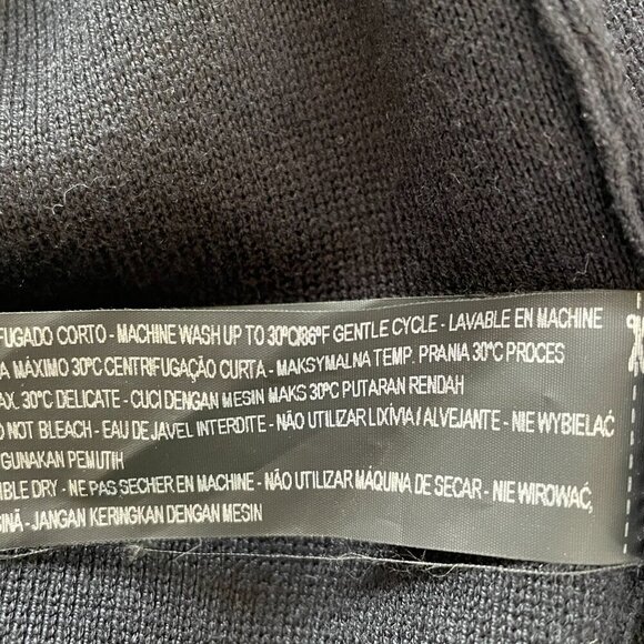 Zara Knit Black Draped Waterfall Fringe Cardigan Sweater Women’s Size Small - Picture 11 of 12